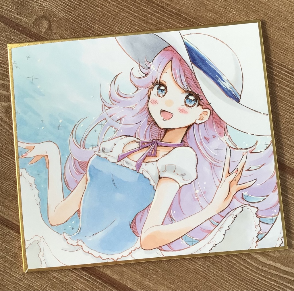  紫藤める　ミニ色紙