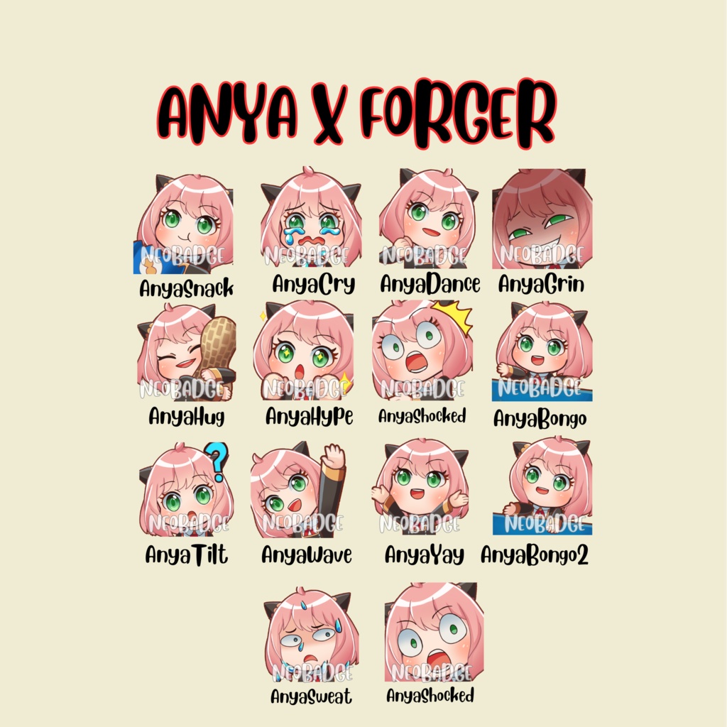 【Twitch Animated Emotes】Animated Emotes Anya Froger SpyXFamily