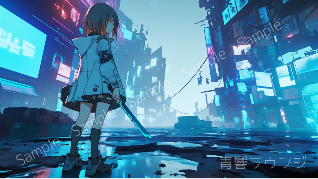 Neon Edge - サイバーパンクPC壁紙セット(16:9・高解像度)