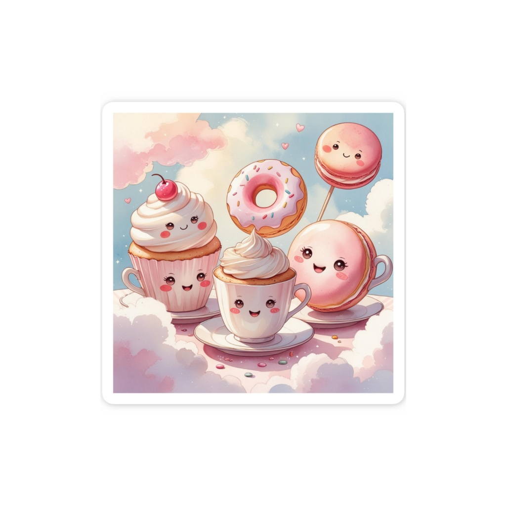 ふるふわスイーツステッカー