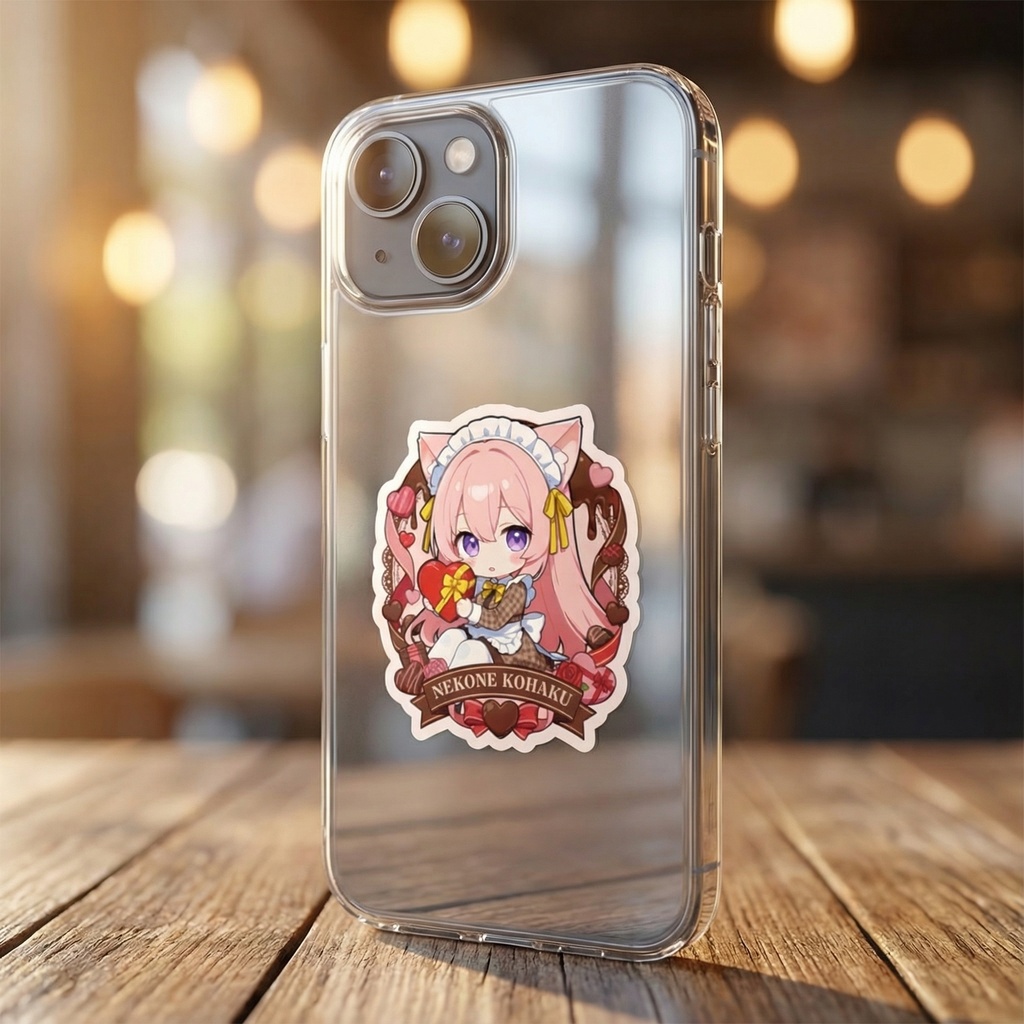 猫音コハク バレンタインデーステッカー