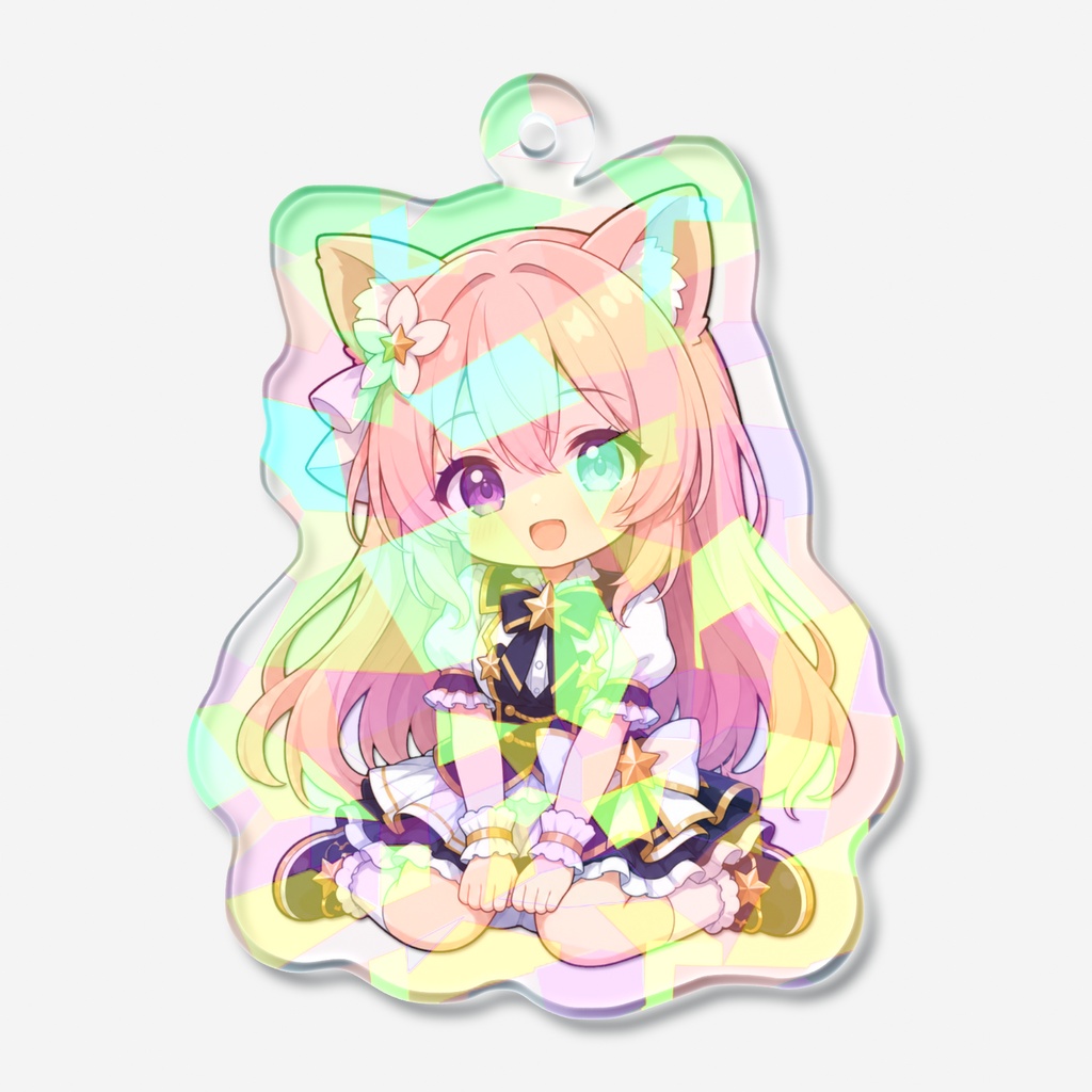 【オズチャット】ホログラムアクリルキーホルダー 猫音コハク アイドルver.