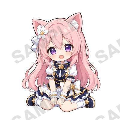 【オズチャット】ホログラムアクリルキーホルダー 猫音コハク アイドルver.