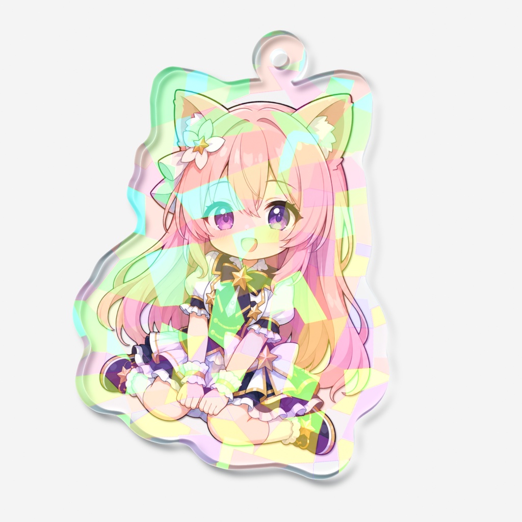 【オズチャット】ホログラムアクリルキーホルダー 猫音コハク アイドルver.