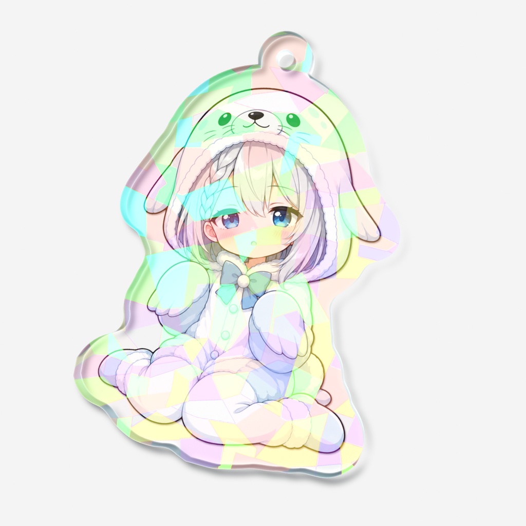 【オズチャット】ホログラムアクリルキーホルダー 狩部雪歩 きぐるみver.