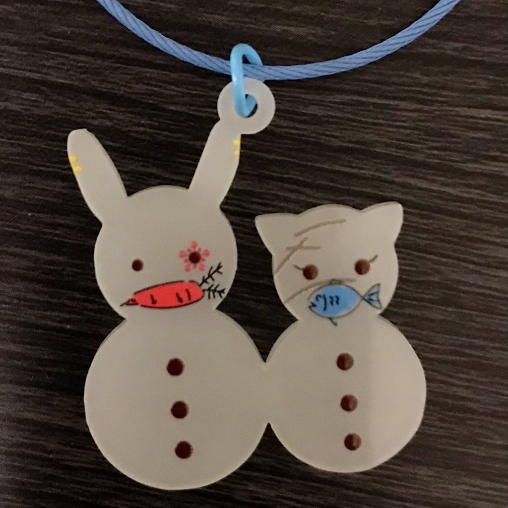 【蓄光】雪だるまアクリルキーホルダー