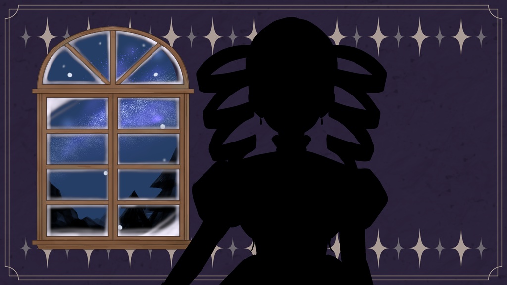 【動く配信素材】雪が降る窓