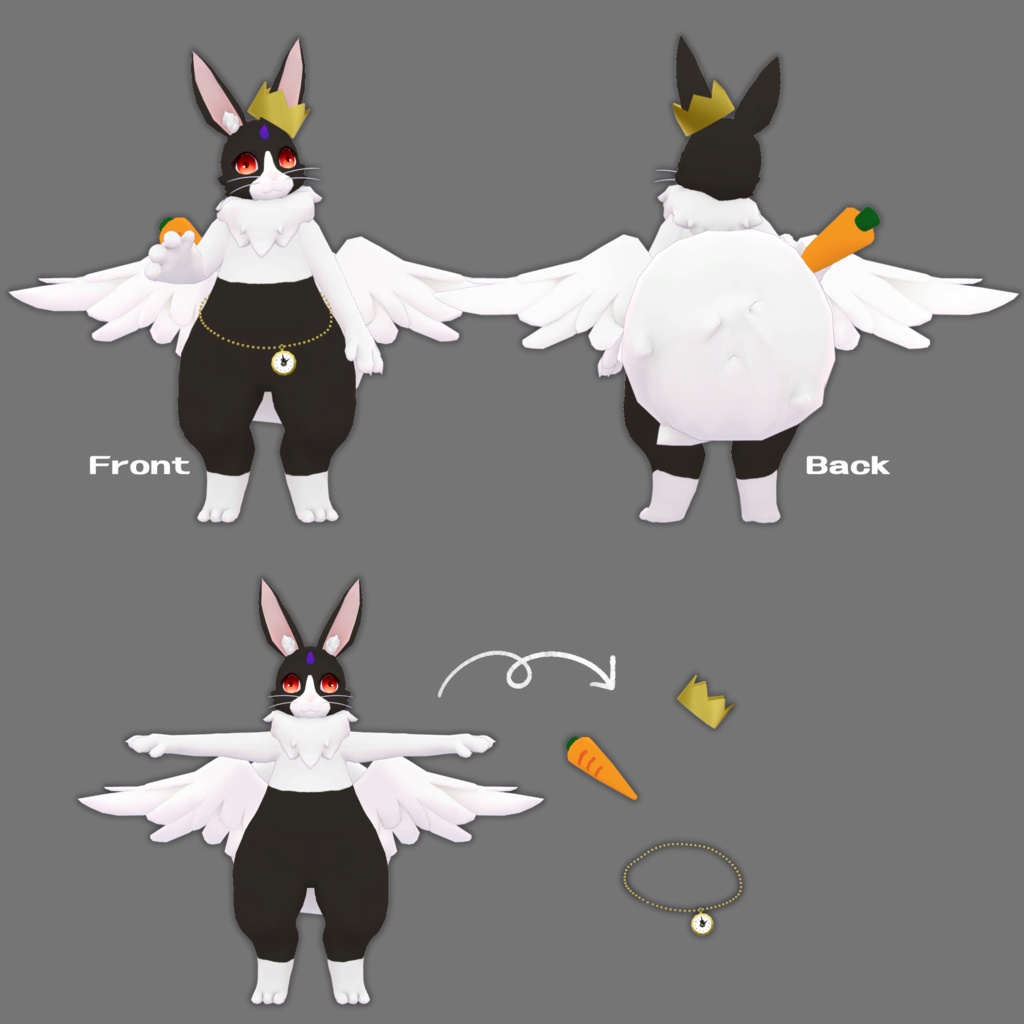 オリジナル3Dモデル【うさどら】