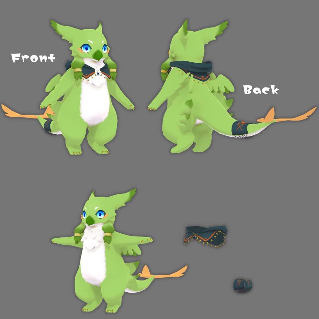 オリジナル3Dモデル【とりどら】