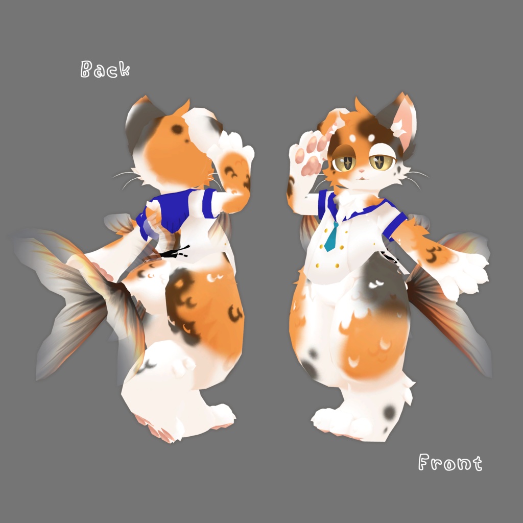 【出目金魚猫専用衣装】マリンセーラー