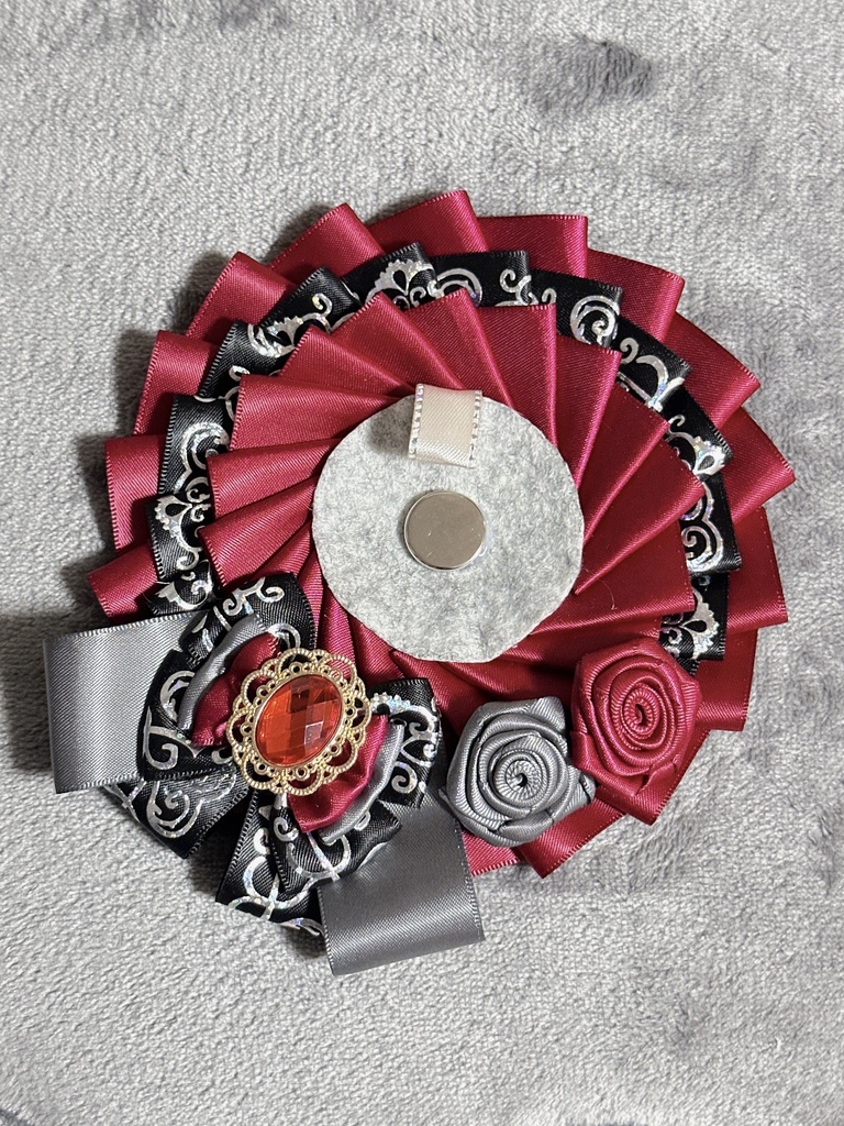 ロゼット 72ミリまで対応 ボールチェーン付き レッド グレー ブラック