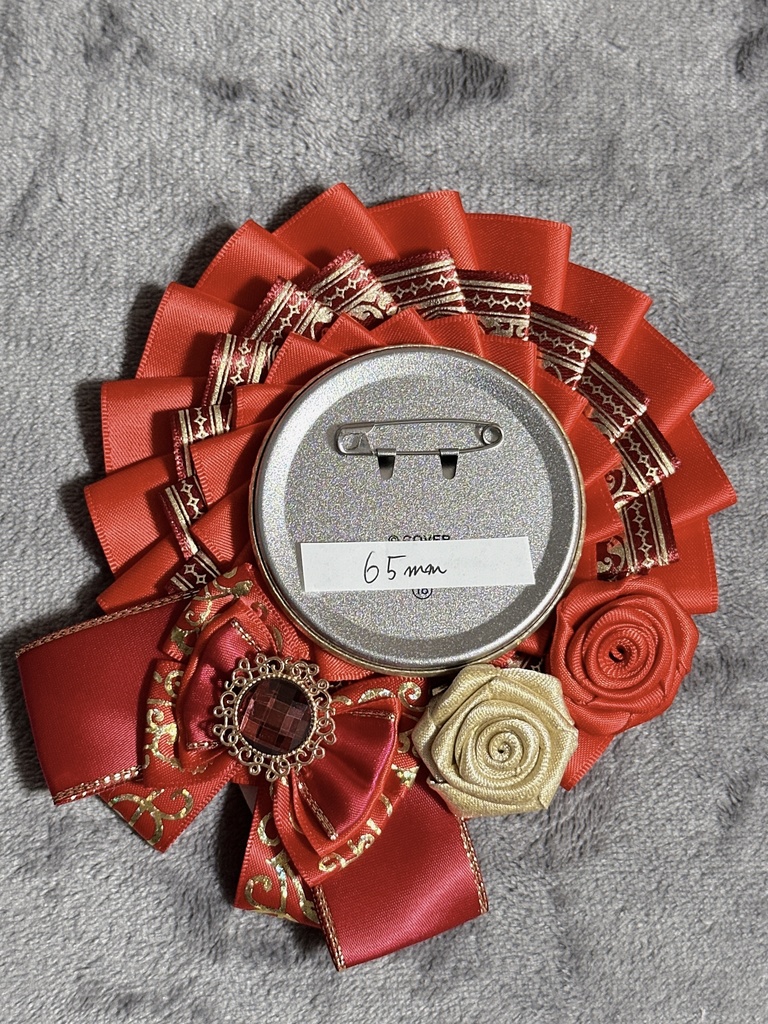 ロゼット　72ミリまで対応　ボールチェーン付き　レッド