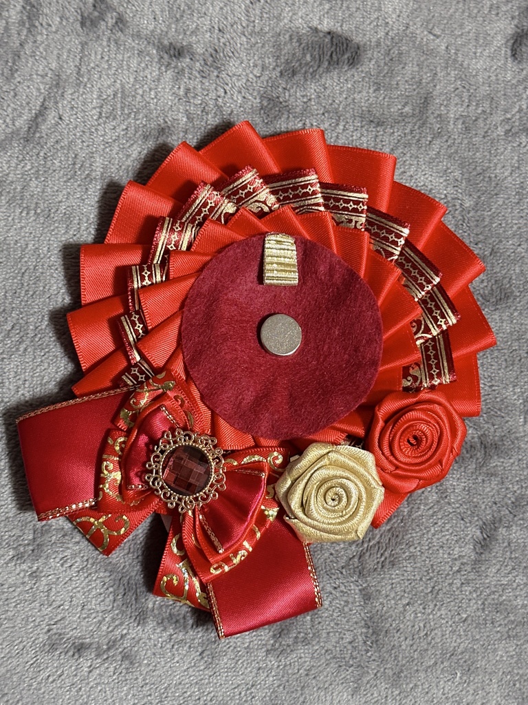 ロゼット 72ミリまで対応 ボールチェーン付き レッド