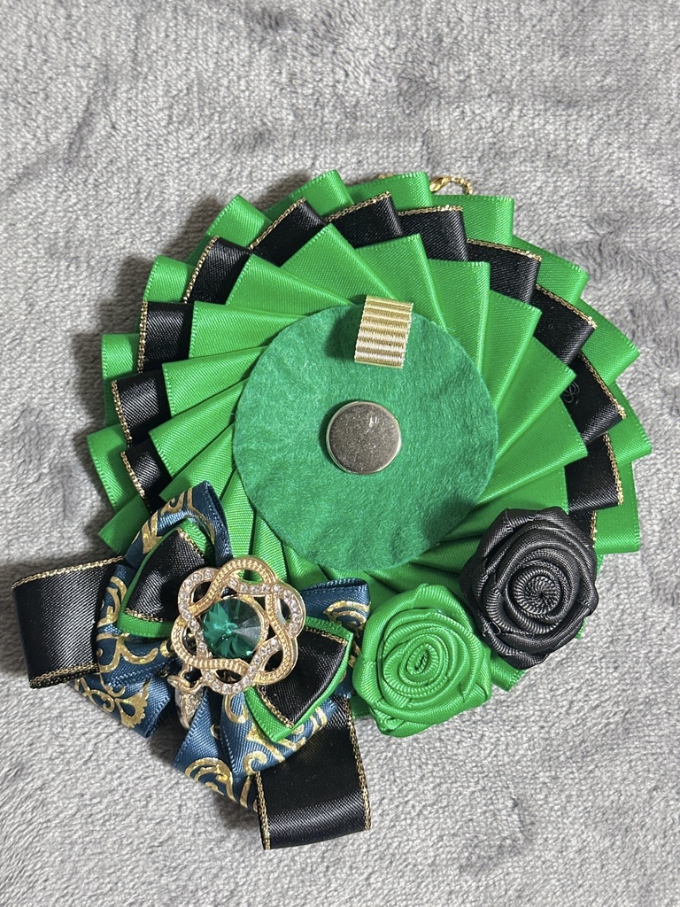 ロゼット 72ミリまで対応 ボールチェーン付き グリーン ブラック