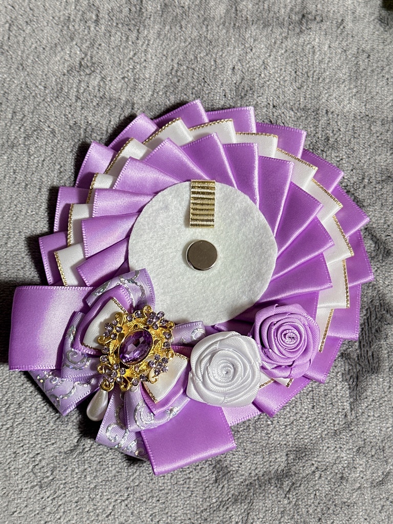 ロゼット 72ミリまで対応 ボールチェーンつき パープル ホワイト