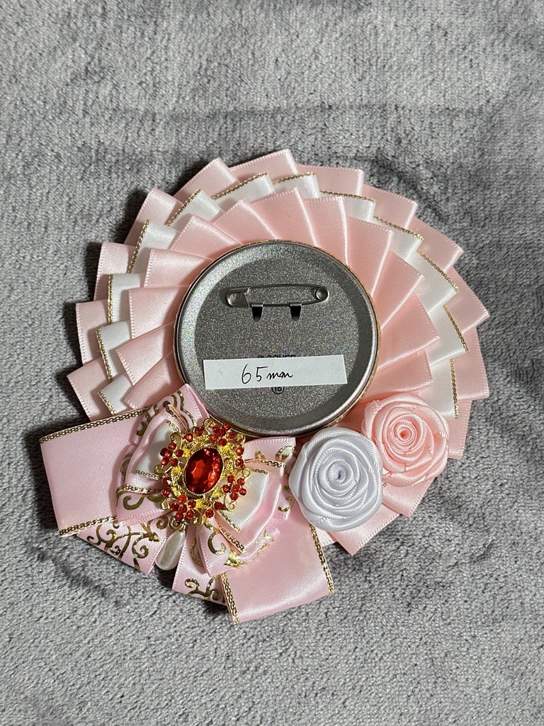 ロゼット　72ミリまで対応　ボールチェーンつき　ピンク　ホワイト