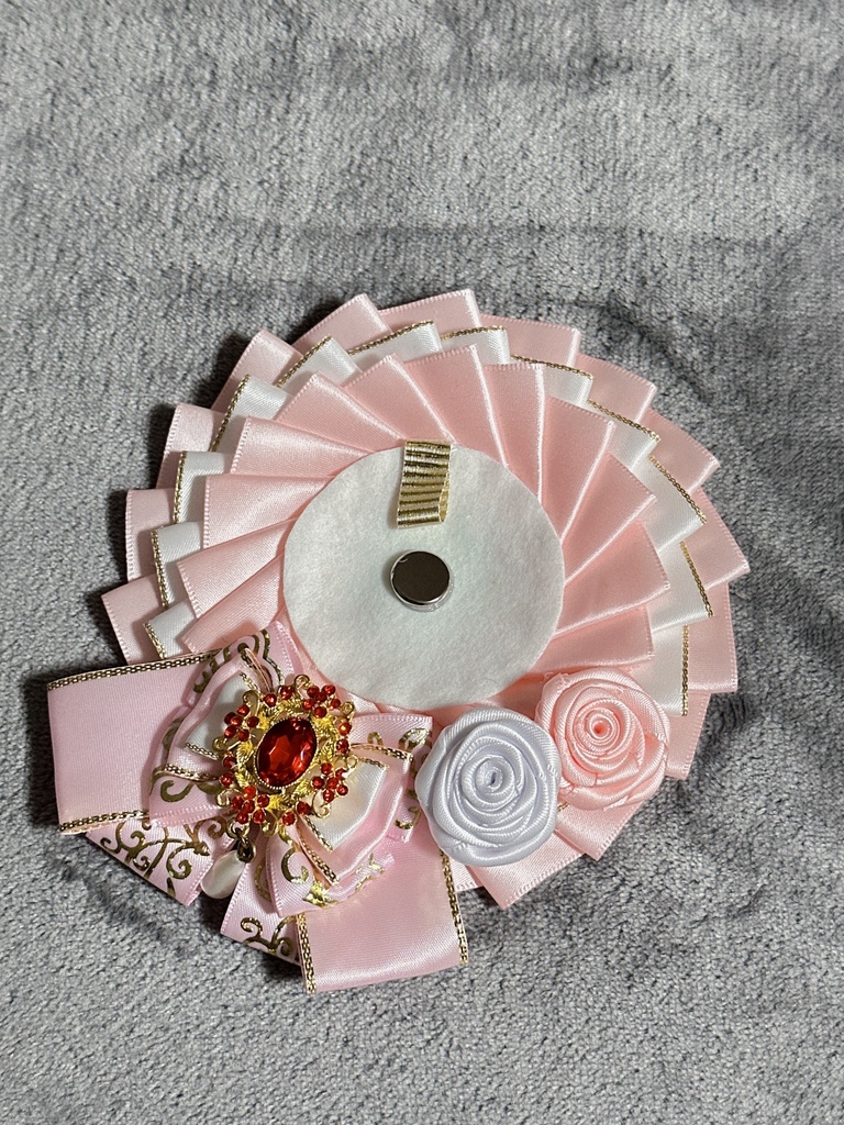 ロゼット 72ミリまで対応 ボールチェーンつき ピンク ホワイト