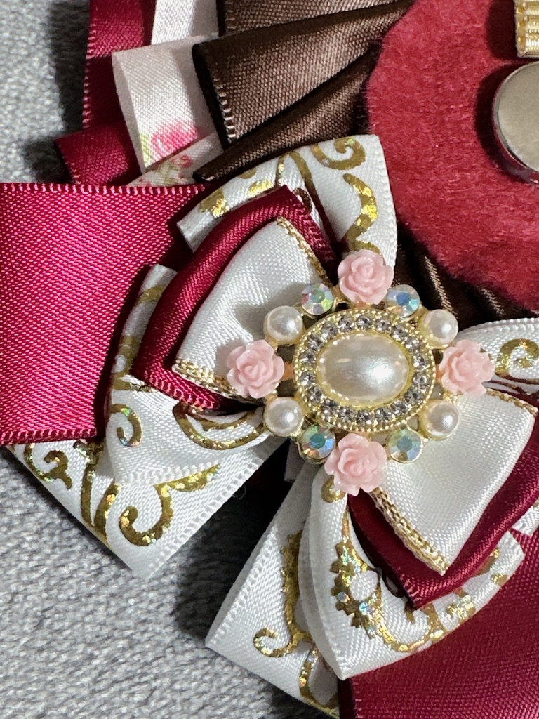 ロゼット 72ミリまで対応 ボールチェーン付き 薔薇