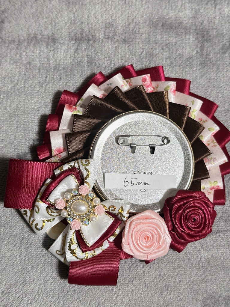 ロゼット　72ミリまで対応　ボールチェーン付き　薔薇