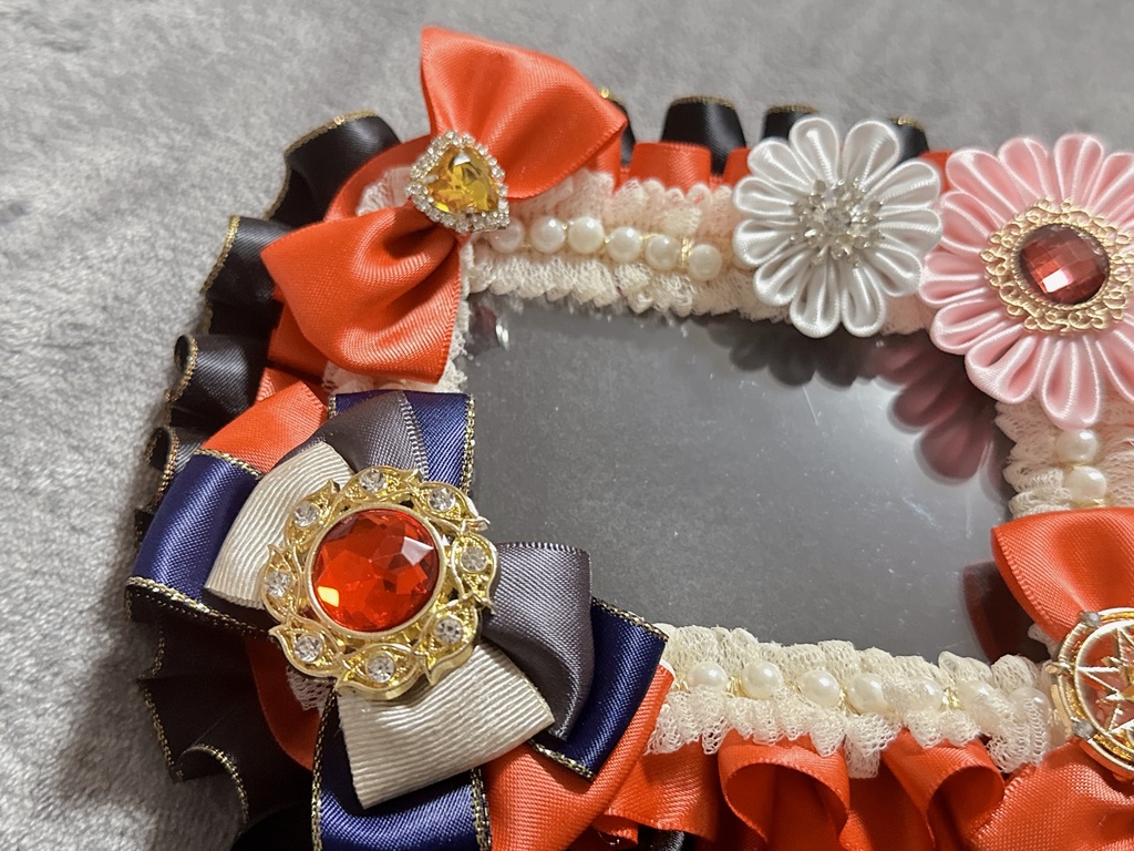 トレカケース B8 ボールチェーン付き グレー オレンジ