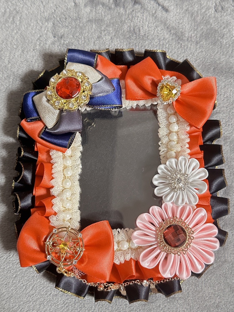 トレカケース B8 ボールチェーン付き グレー オレンジ