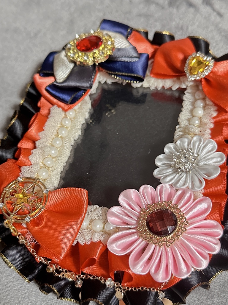 トレカケース B8 ボールチェーン付き グレー オレンジ