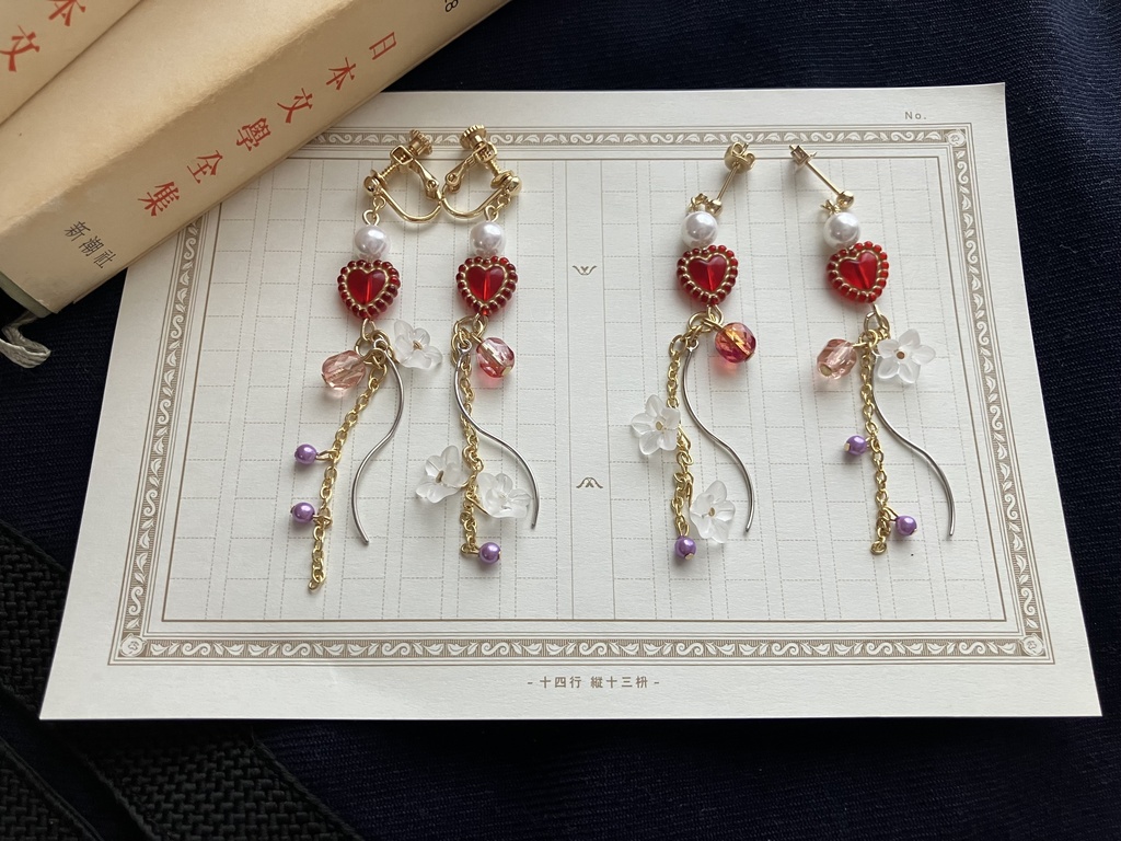 白樺イヤーアクセ各種