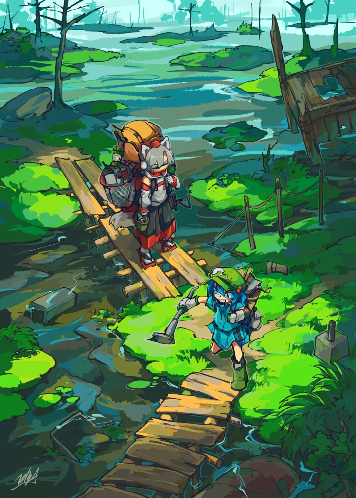 山河の歩き方 / 河城にとり・犬走椛 イラスト集