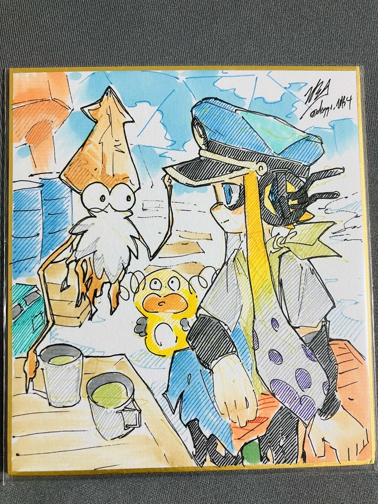 スプラ色紙　/　司令 アタリメ