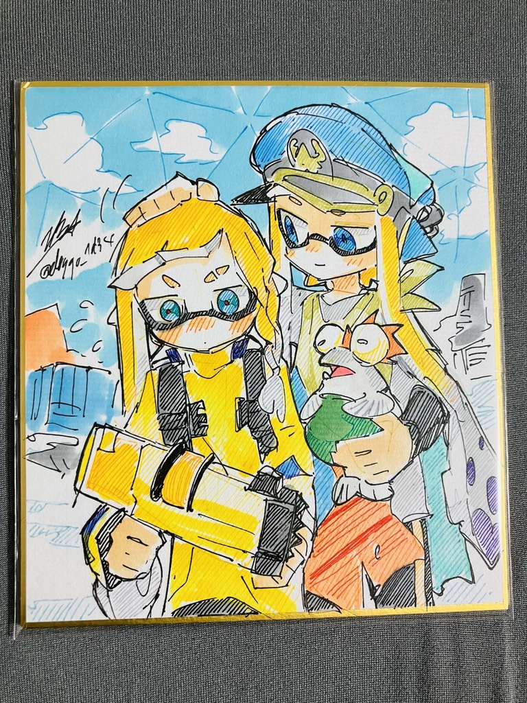 スプラ色紙　/　司令 ３ごう