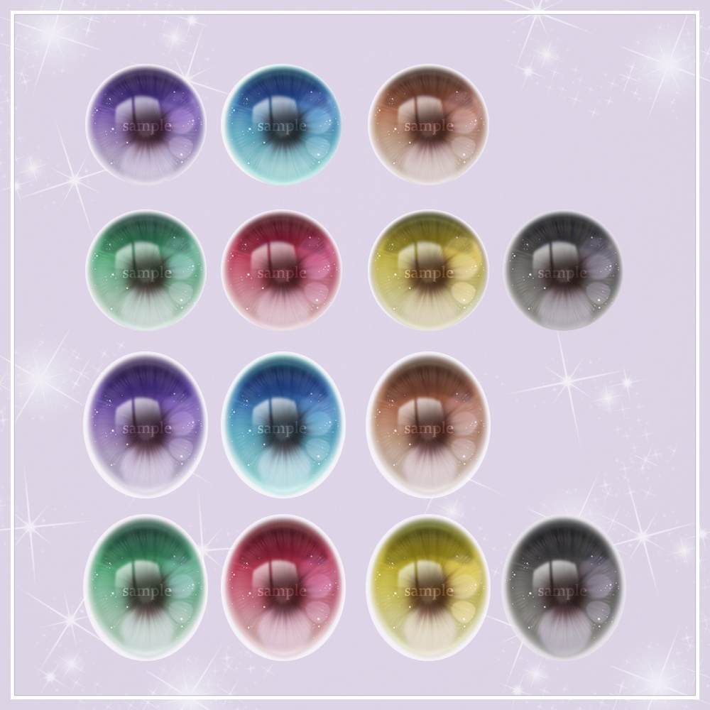 瞳テクスチャ(円・楕円) 7色