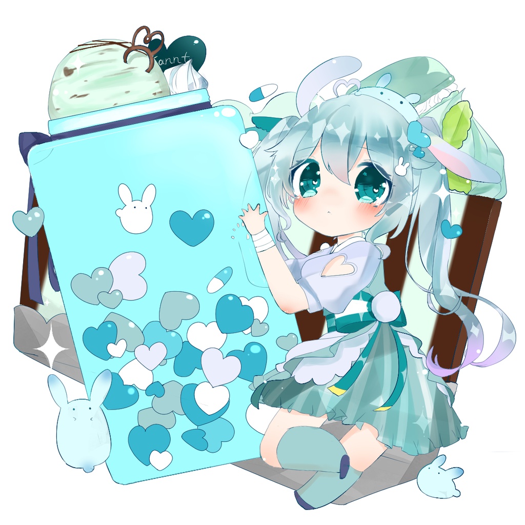 みんとうさぎアクリルキーホルダー