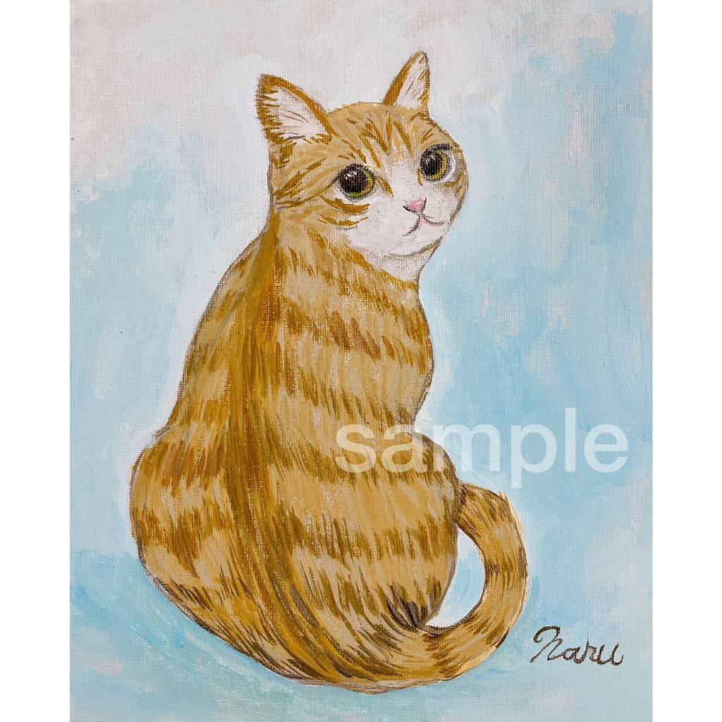 【デジタル壁紙・イラスト】ふり返り茶トラ猫（JPG）