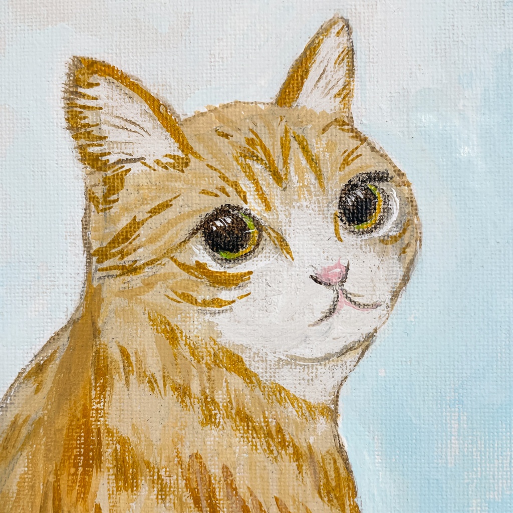 【デジタル壁紙・イラスト】ふり返り茶トラ猫(JPG)