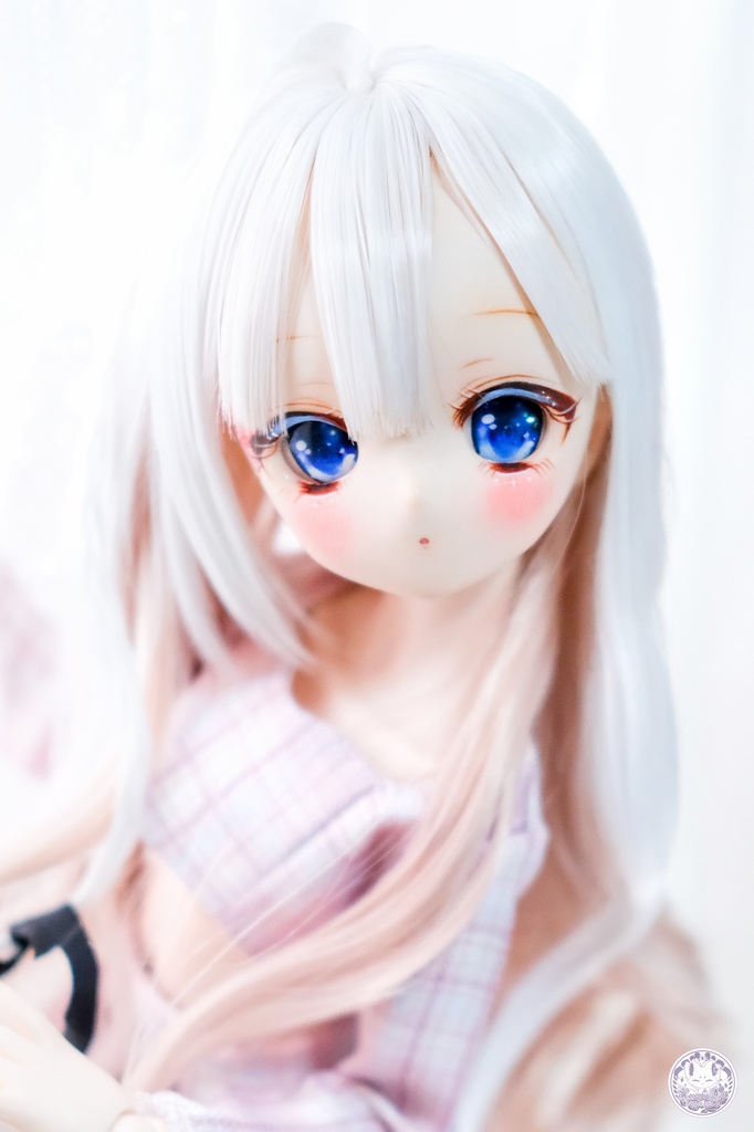 【8~9インチ】ドールウィッグ「ロングあみカール」ミックスカラー