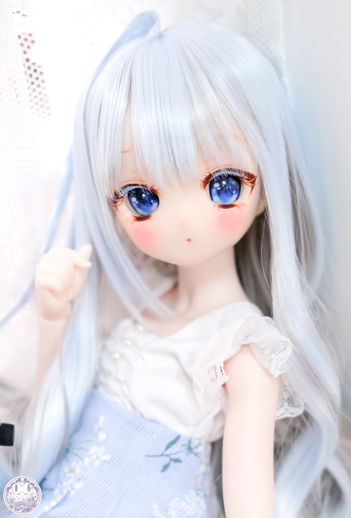 【8~9インチ】ドールウィッグ「ロングあみカール」ミックスカラー