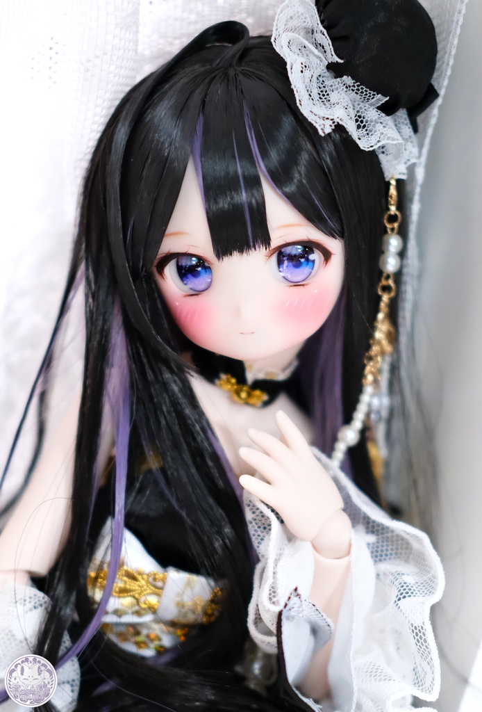 【8~9インチ】ドールウィッグ「ロングあみカール」ミックスカラー