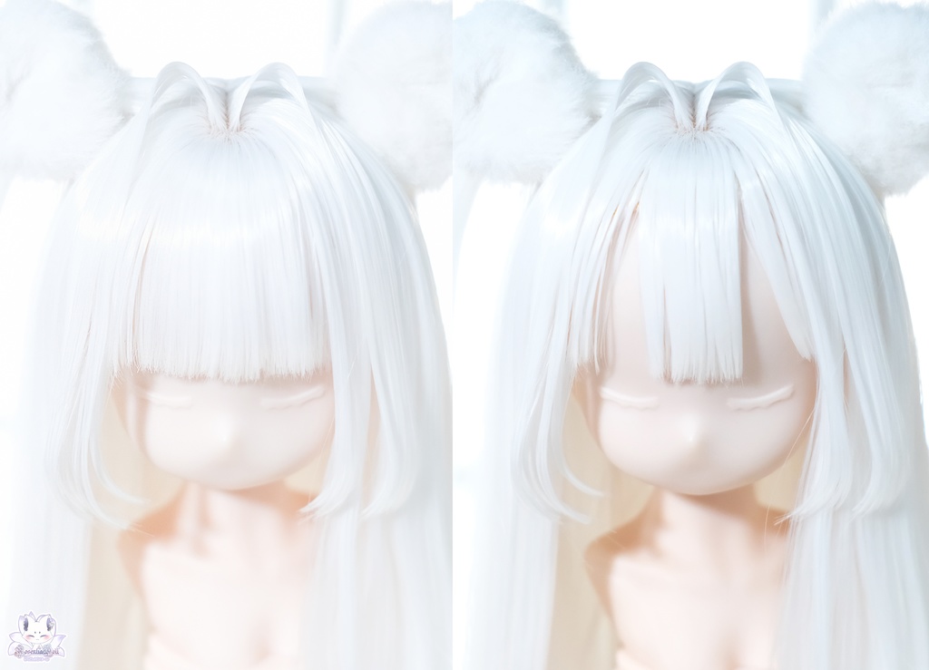 【8~9インチ】ドールウィッグ「けもみみストレート」インテークスタイル