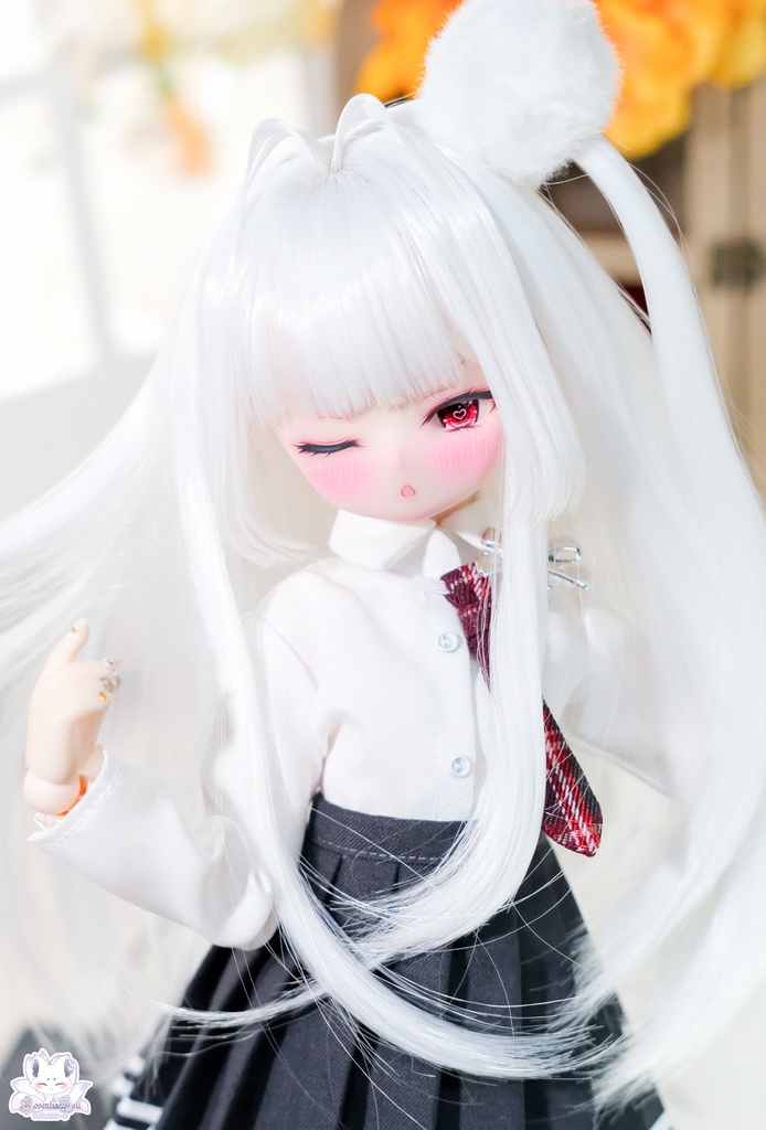 【8~9インチ】ドールウィッグ「けもみみストレート」インテークスタイル