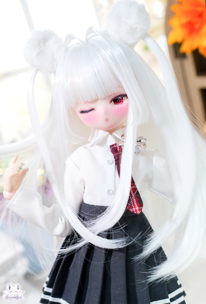 【8~9インチ】ドールウィッグ「けもみみストレート」インテークスタイル