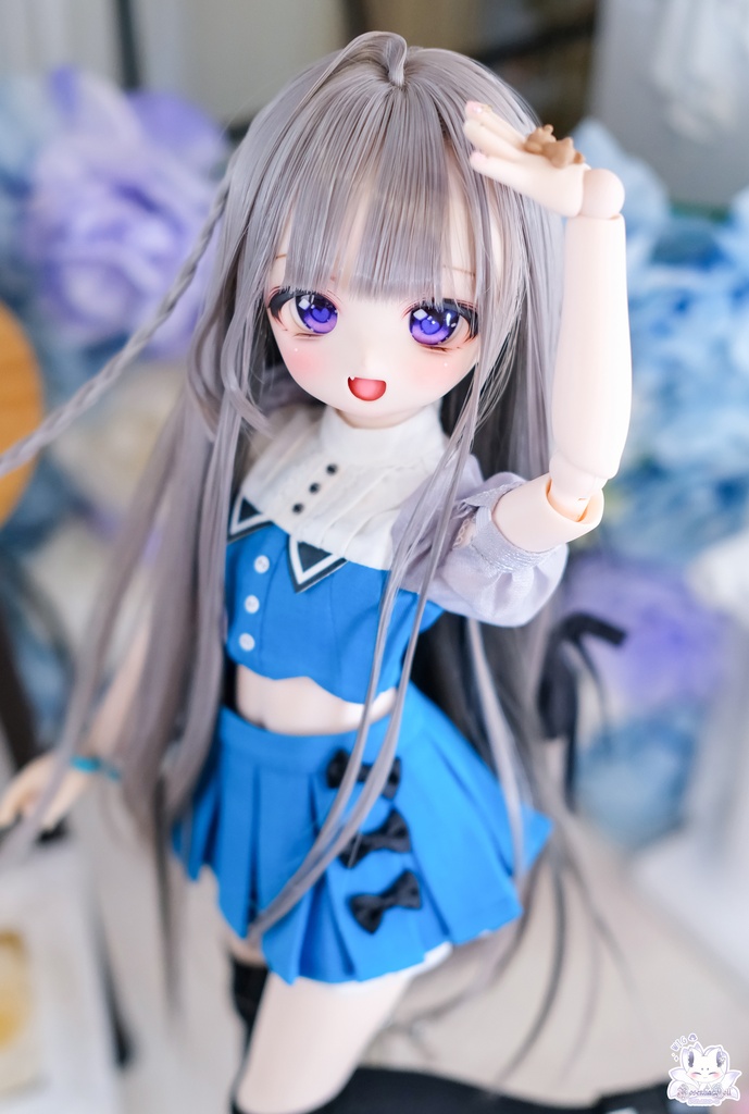 【8～9インチ】　ドールウィッグ　「ロングあみストレート」