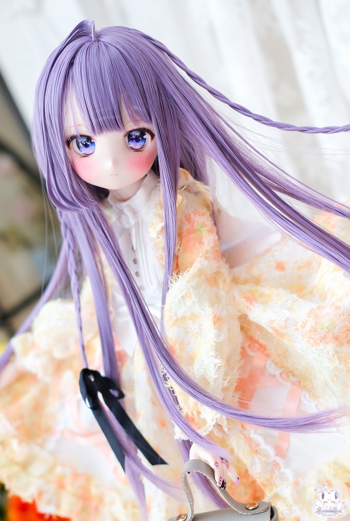 【8～9インチ】　ドールウィッグ　「ロングあみストレート」