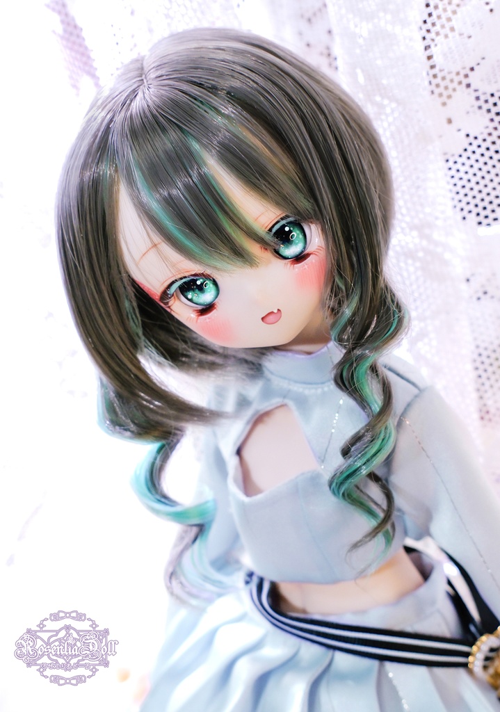 【8~9インチ】 ドールウィッグ 「ゆるふわひめツイン」