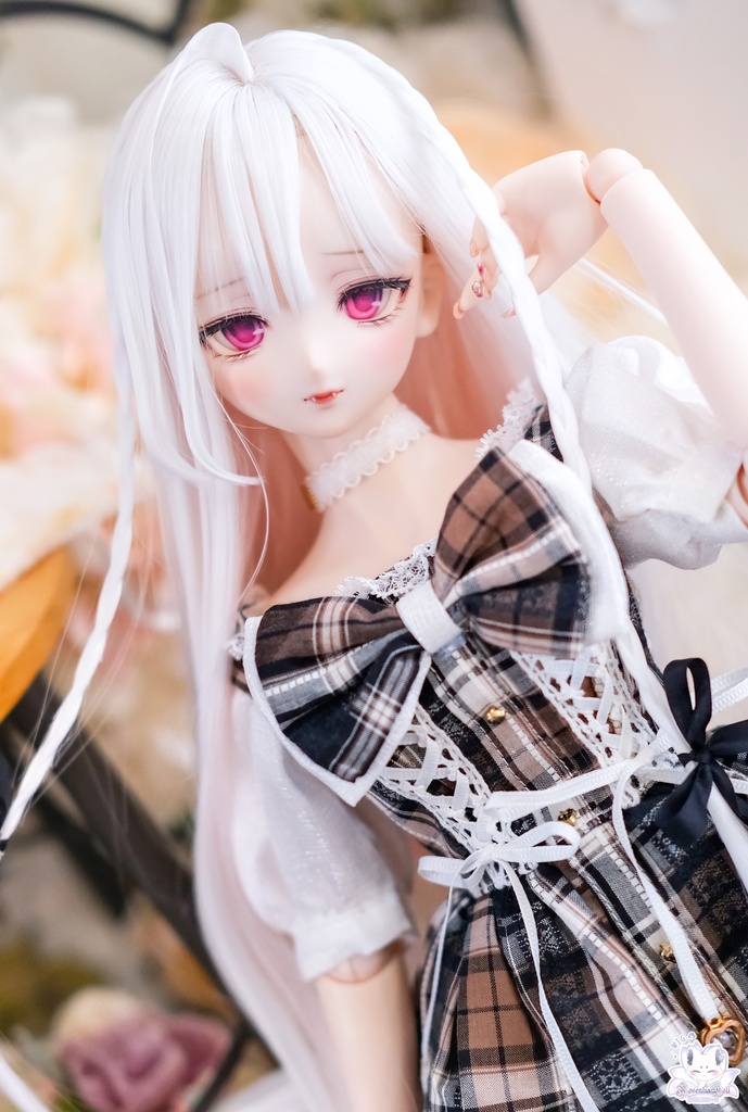 【8～9インチ】　ドールウィッグ　「ロングあみストレート」