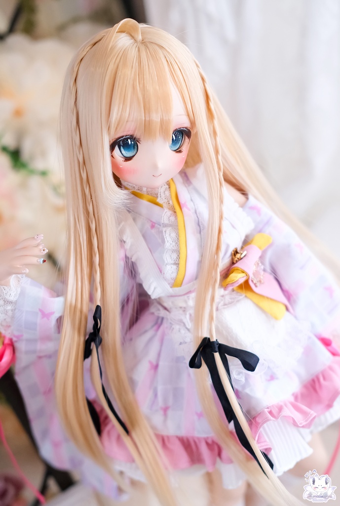 【8～9インチ】　ドールウィッグ　「ロングあみストレート」