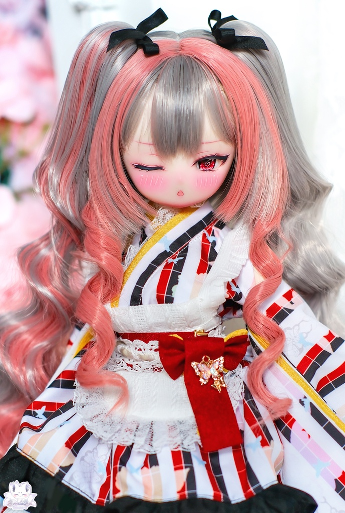 【8~9インチ】ドールウィッグ 「ひめぐるツインテール」
