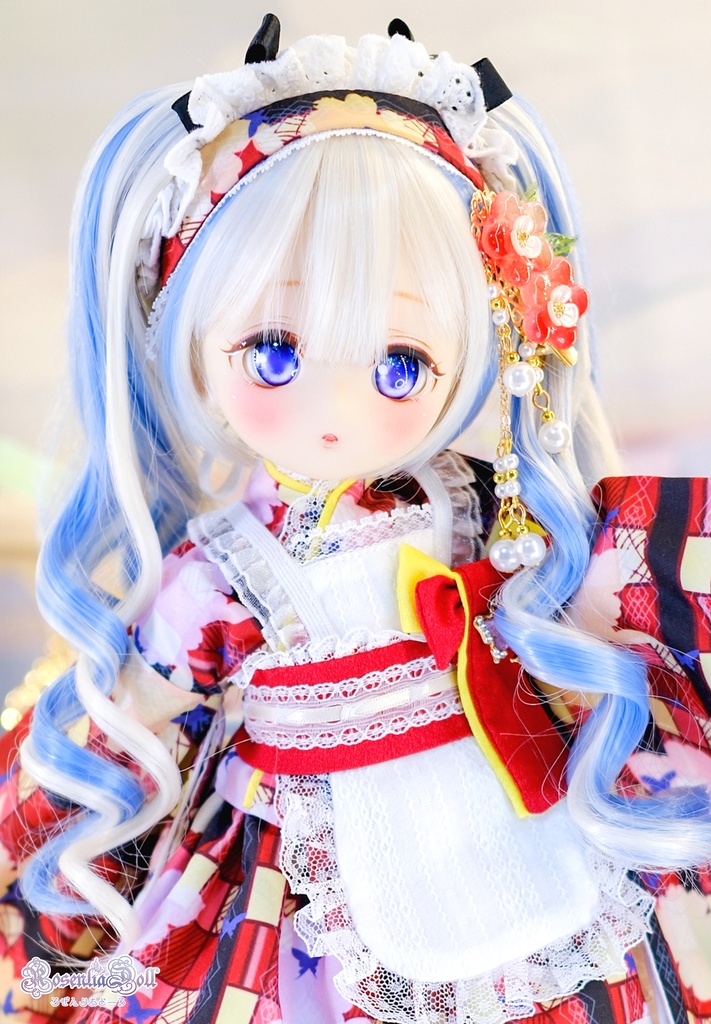 【8~9インチ】ドールウィッグ 「ひめぐるツインテール」