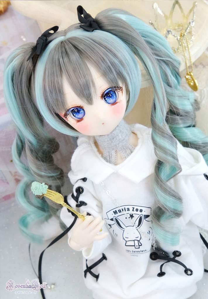 【8~9インチ】ドールウィッグ 「ひめぐるツインテール」