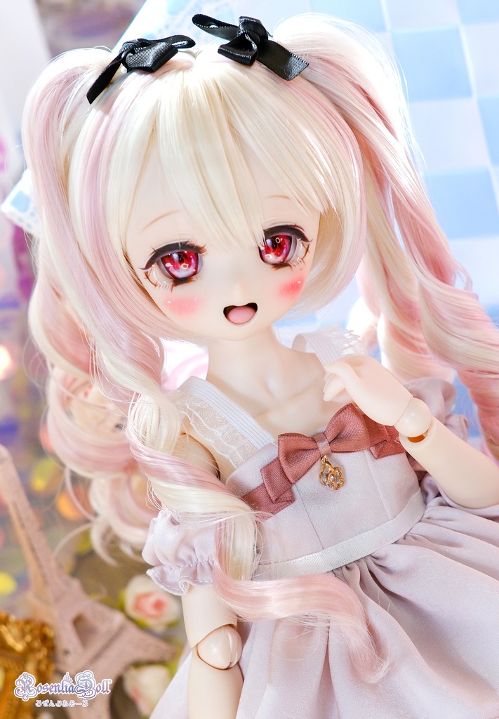 【8~9インチ】ドールウィッグ 「ひめぐるツインテール」