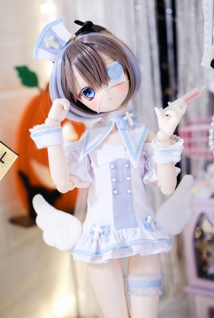 【8~9インチ】ドールウィッグ 「ひめぐるツインテール」